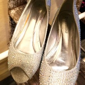 Like new silver bridal flats!